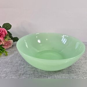 Vintage Gibson 'Memories' Jadeite Green Milky Glass Nesting Mixing Bowl 9.75"